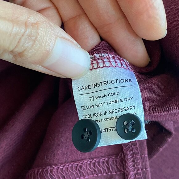 Mizzen + Main Henley Men Long Sleeve Collared Maroon Shirt in Size M Trim - Picture 6 of 9